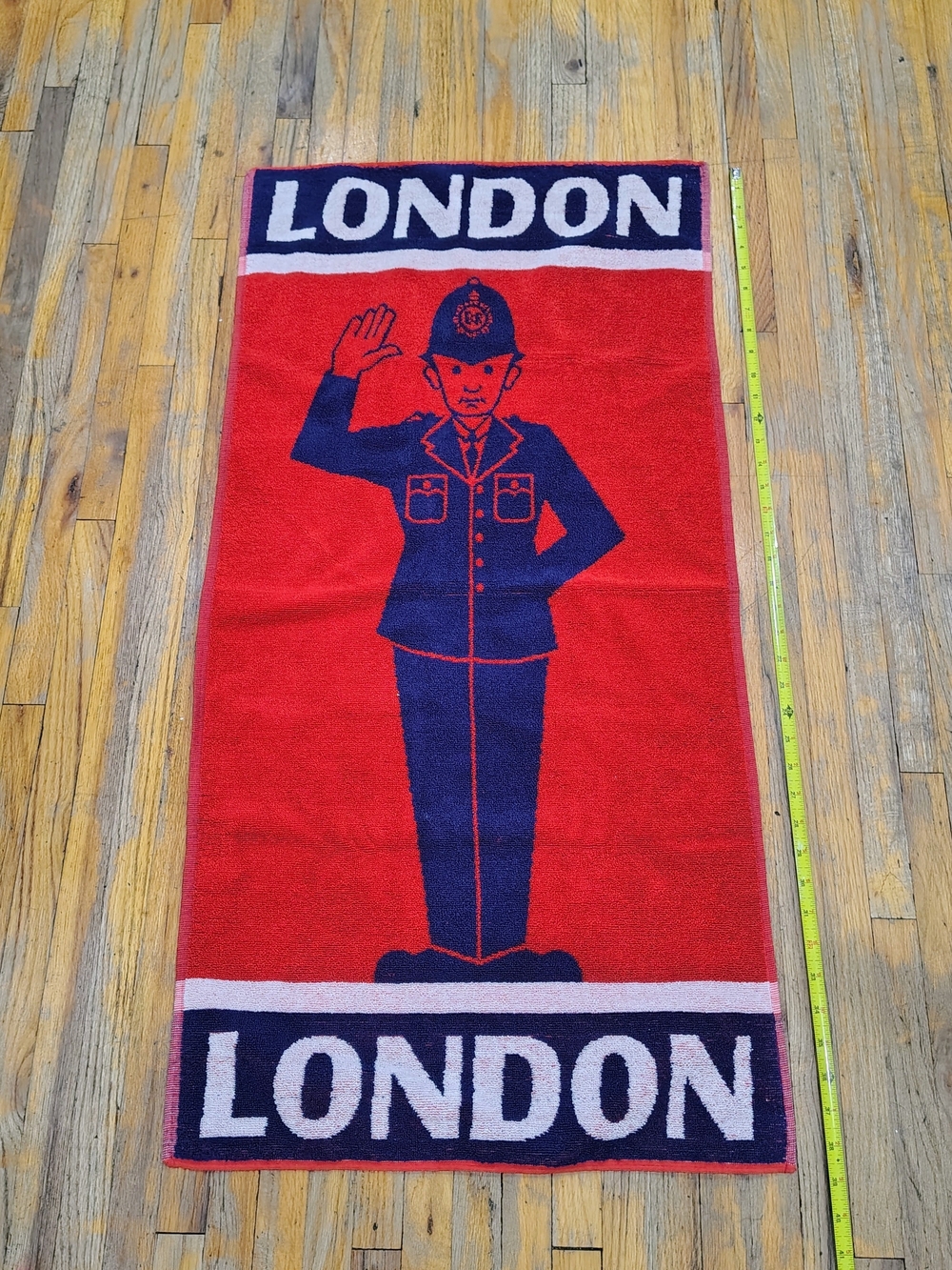 Vintage London Bobby Souvenir Beach Towel P. Harle Ltd for Lords British Police
